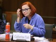 CBC president and chief executive officer Catherine Tait waits to appear at the Heritage committee in Ottawa on May 7, 2024.