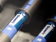 Ozempic injection pens move along a conveyor at the Novo Nordisk A/S production facilities in Hillerod, Denmark, on Tuesday, Sept. 26, 2023. Novo's Ozempic and Wegovy injectable drugs, a class of medicines known as GLP-1s, have been causing ripple effects across the stock market, for the makers of everything from snacks to booze.