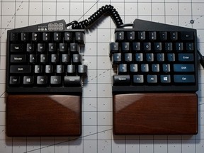Some keyboards are split apart to help ease tension in your shoulders.