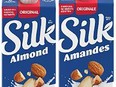 English and French containers for Original Silk Almond milk are shown in this undated handout photo.