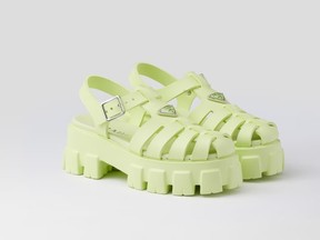 Monolith rubber sandal, $1,120 at Prada, prada.com.