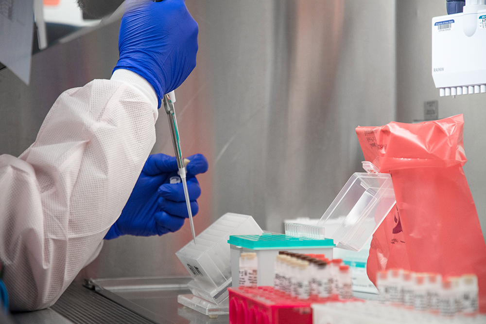 The Veterinary Diagnostic Laboratory at Iowa State University tests samples from animals for viruses such as avian influenza. (Photo courtesy of Veterinary Diagnostic Laboratory)