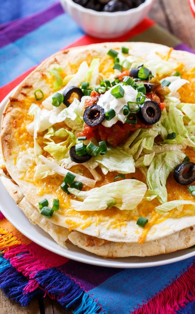 Stacked Tortilla Taco Pizzas