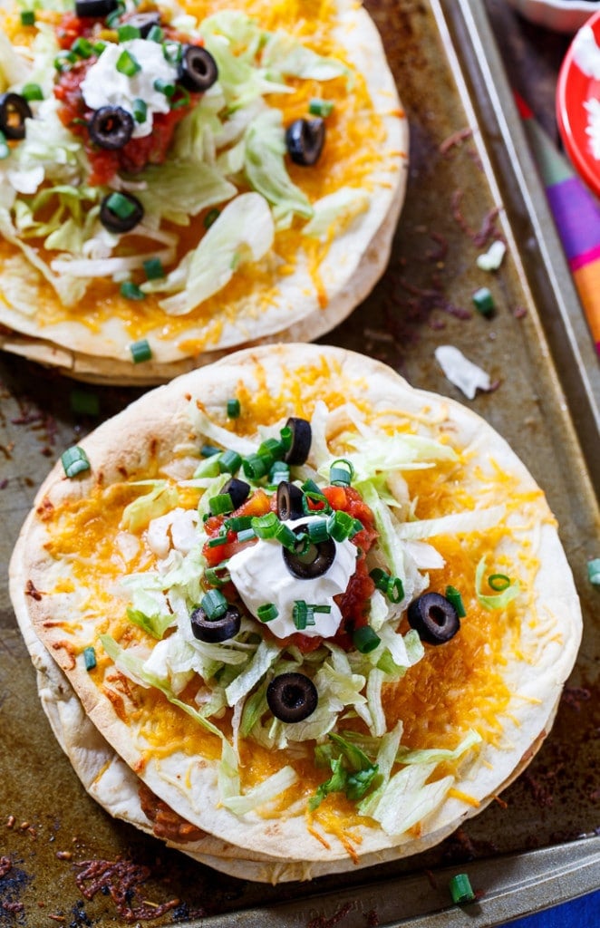 Stacked Tortilla Taco Pizzas