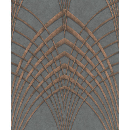 Structures Textured Wallpaper, Arches, 32256, Gray Silver gold Copper, One Roll