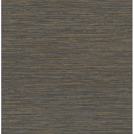 Alton Black Faux Grasscloth Wallpaper Sample