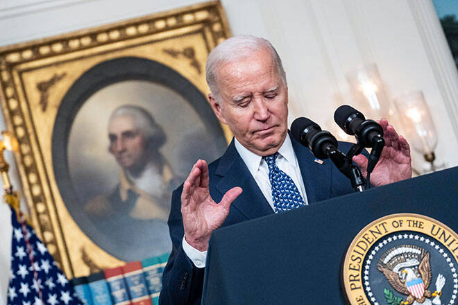 PETE MAROVICH / NEW YORK TIMES / FEB. 8
                                President Joe Biden delivers remarks about the special council report in the Diplomatic Room of the White House on Feb. 8. The report had described him as “an elderly man with a poor memory.”