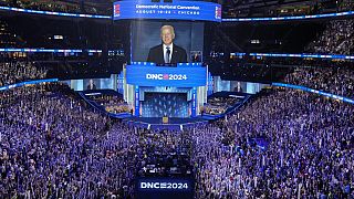 Jor Biden fechou a primeira noite da convenção do Partido Democrata, em Chicago. 