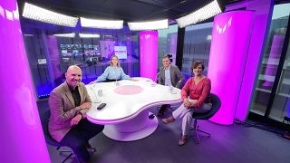 Host Méabh Mc Mahon with Petros Fasoulas, Peter Liesa and Ania Skrzypek