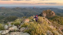 Hiking the Warrumbungle National Park near Sliding Springs Observatory.