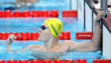 Australia's Tim Hodge reacts after winning gold in the men's 200m individual medley SM9 final.