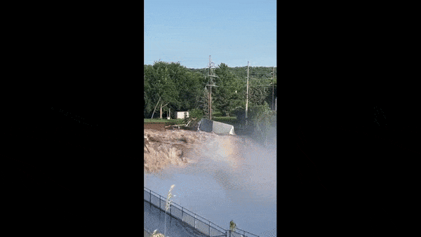 Watch: Flooded Blue Earth River sweeps away building at Rapidan Dam in Minnesota