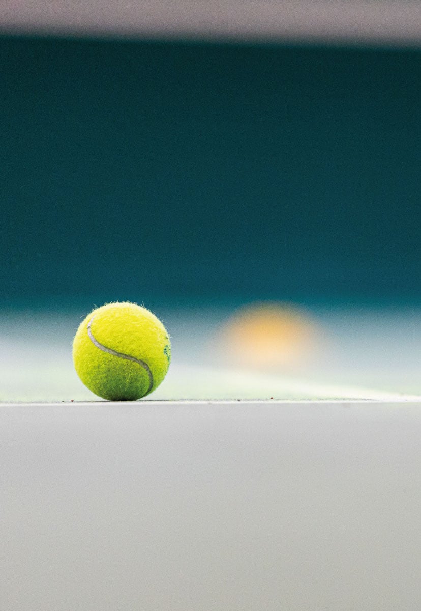 Tennis ball in a playground