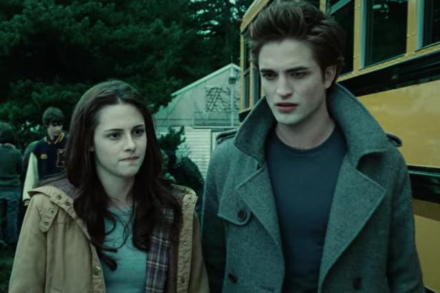 <p>Kristen Stewart and Robert Pattinson in ‘Twilight'</p>