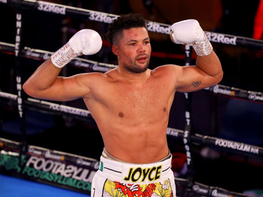 Joyce celebrates his victory over Daniel Dubois