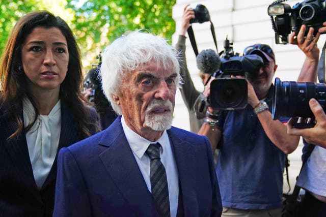 Bernie Ecclestone arriving at Westminster Magistrates’ Court (Victoria Jones/PA)