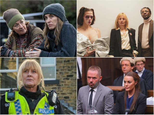 <p>Clockwise from top left: ‘Without Sin’, ‘I Hate Suzie Too’, ‘Vardy v Rooney’, ‘Happy Valley’</p>