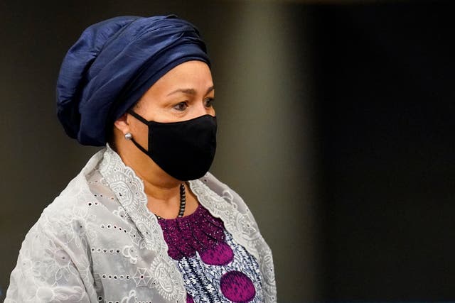 <p>Amina Mohammed, deputy secretary-general of the United Nations, arrives at the UN headquarters</p>