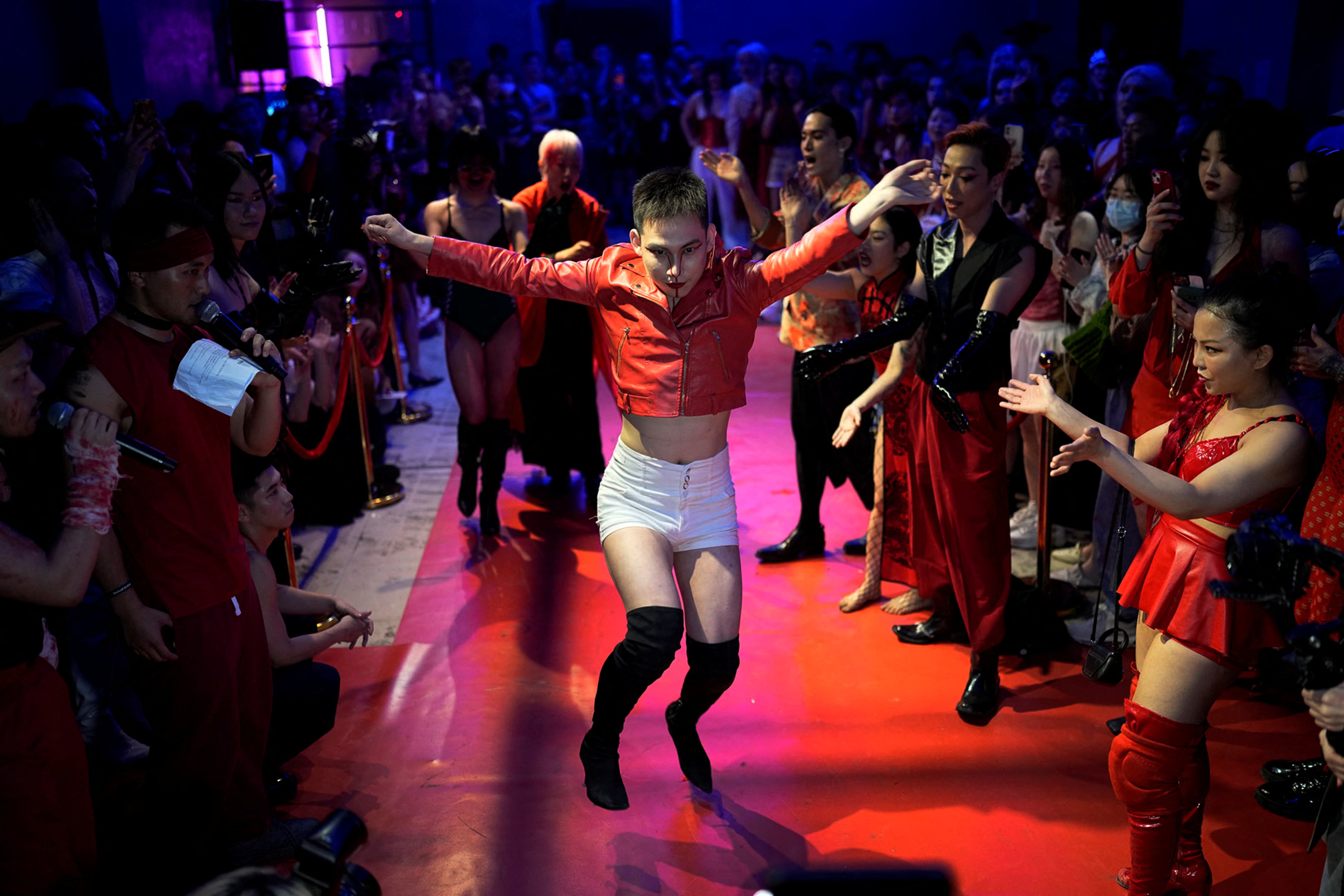 Fancy footwork: VJ Kawakubo dances at a voguing ball