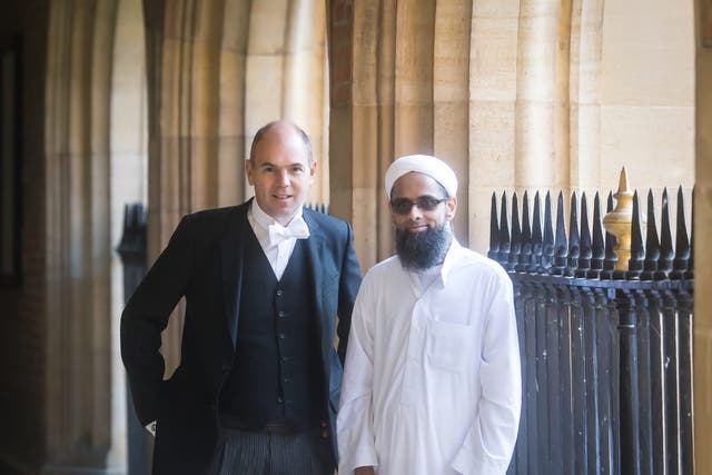 EMBARGOED TO 0001 TUESDAY AUGUST 22 Undated handout photo issued by Eton College of Simon Henderson, headmaster of Eton College (left), and Sir Hamid Patel, chief executive of Star Academies, at Eton College. Eton College, a boarding school near Windsor in Berkshire, and academy trust Star Academies will set up three state sixth forms in Dudley, Middlesbrough and Oldham after the Department for Education (DfE) approved the plans. Issue date: Tuesday August 22, 2023.