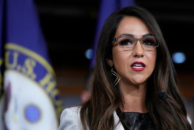 <p>Lauren Boebert during a news conference in July 2023 </p>