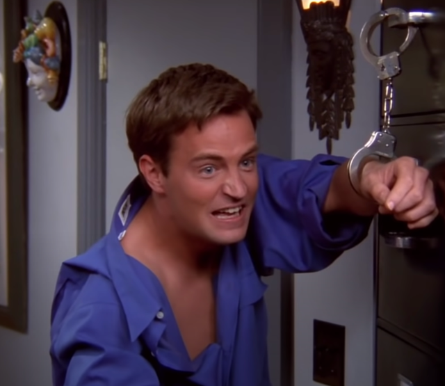 <p>Matthew Perry as Chandler Bing in ‘Friends'</p>