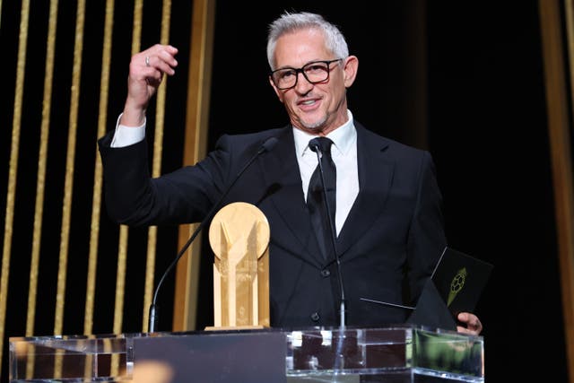 <p>Gary Lineker attends the 67th Ballon D’Or Ceremony at Theatre Du Chatelet in Paris</p>