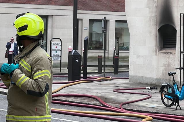 <p>Smoke pours out of building next to Old Bailey as ‘explosions’ heard.</p>