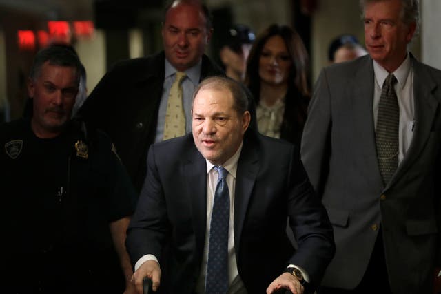 <p>Harvey Weinstein in court </p>