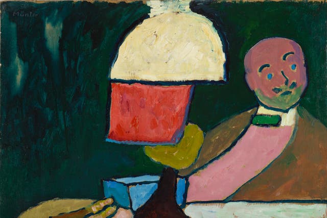 <p>‘Listening (Portrait of Jawlensky)’ by Gabriele Münter, 1909</p>