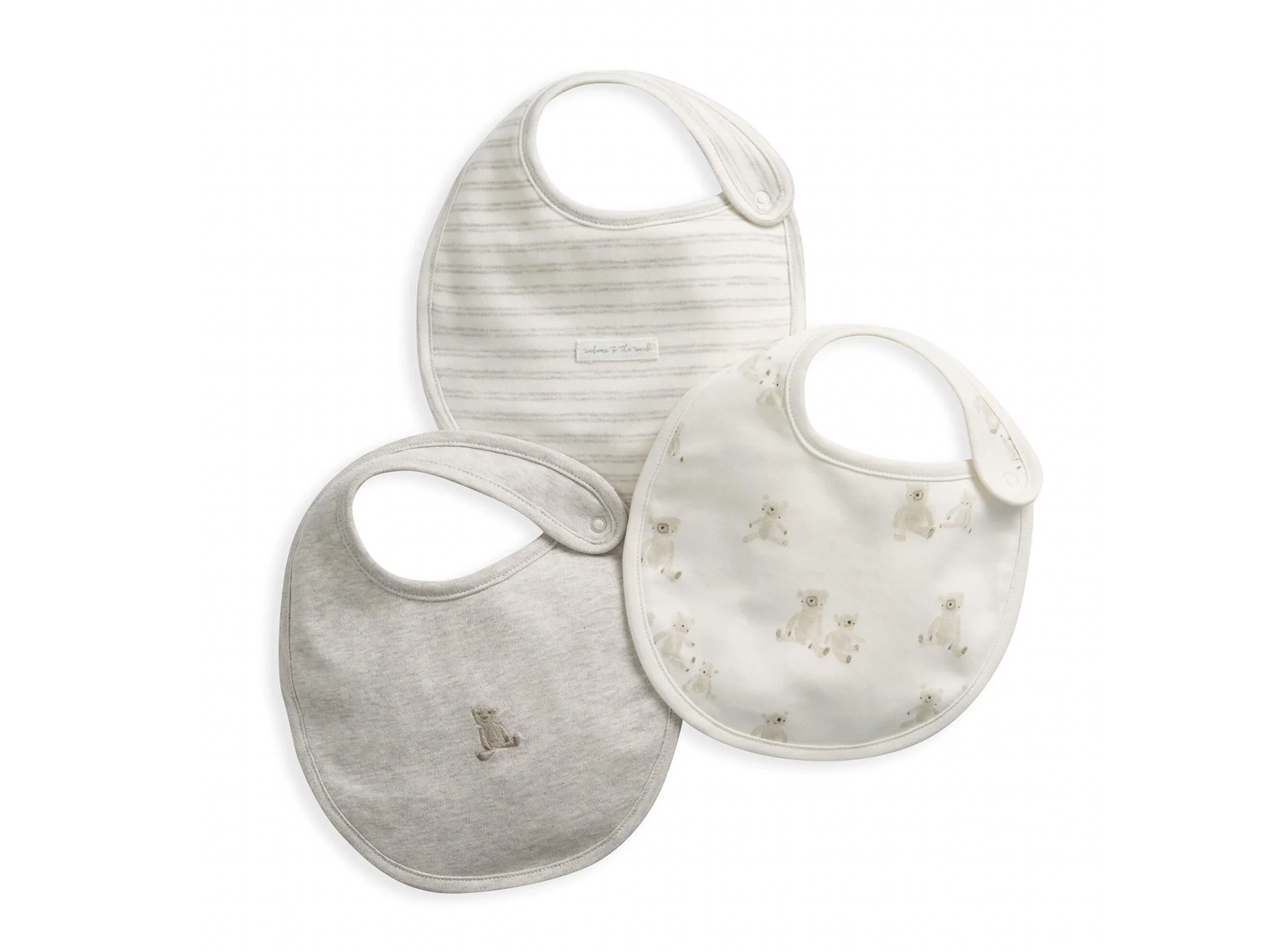 Mamas & Papas teddy bear bibs, 3-pack