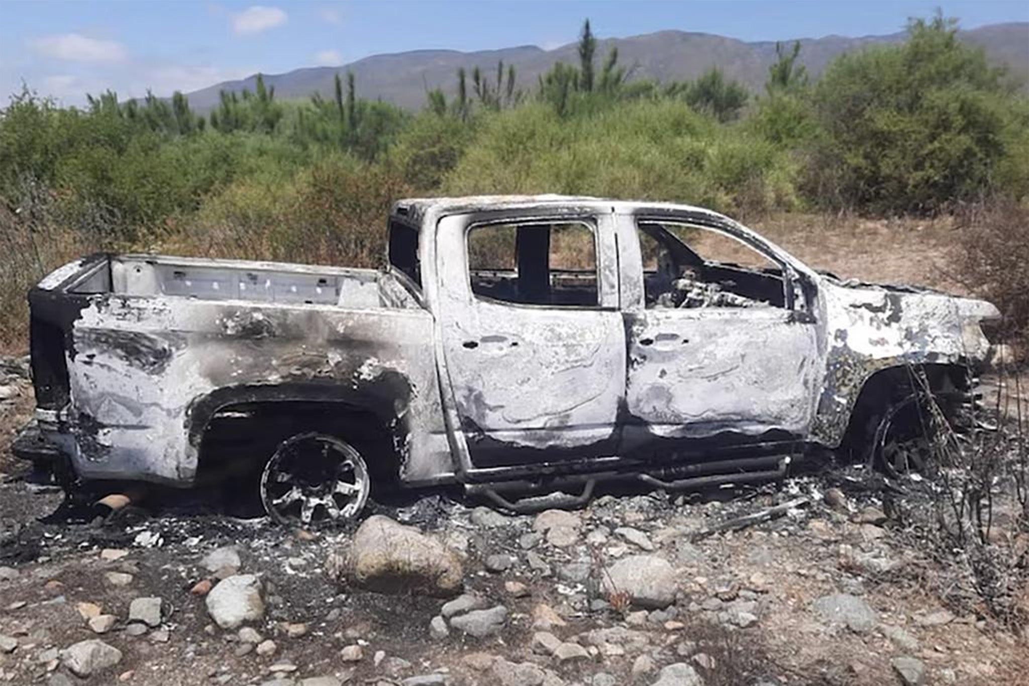Police found the three friends’ burnt-out pickup truck