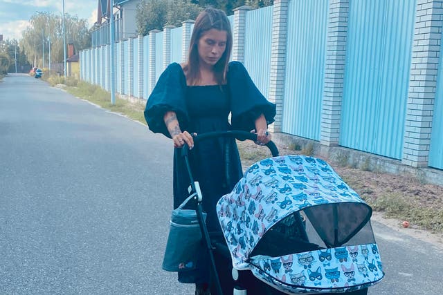 <p>Oleksandra and her daughter Anna pictured in Kyiv prior to Russia’s invasion</p>