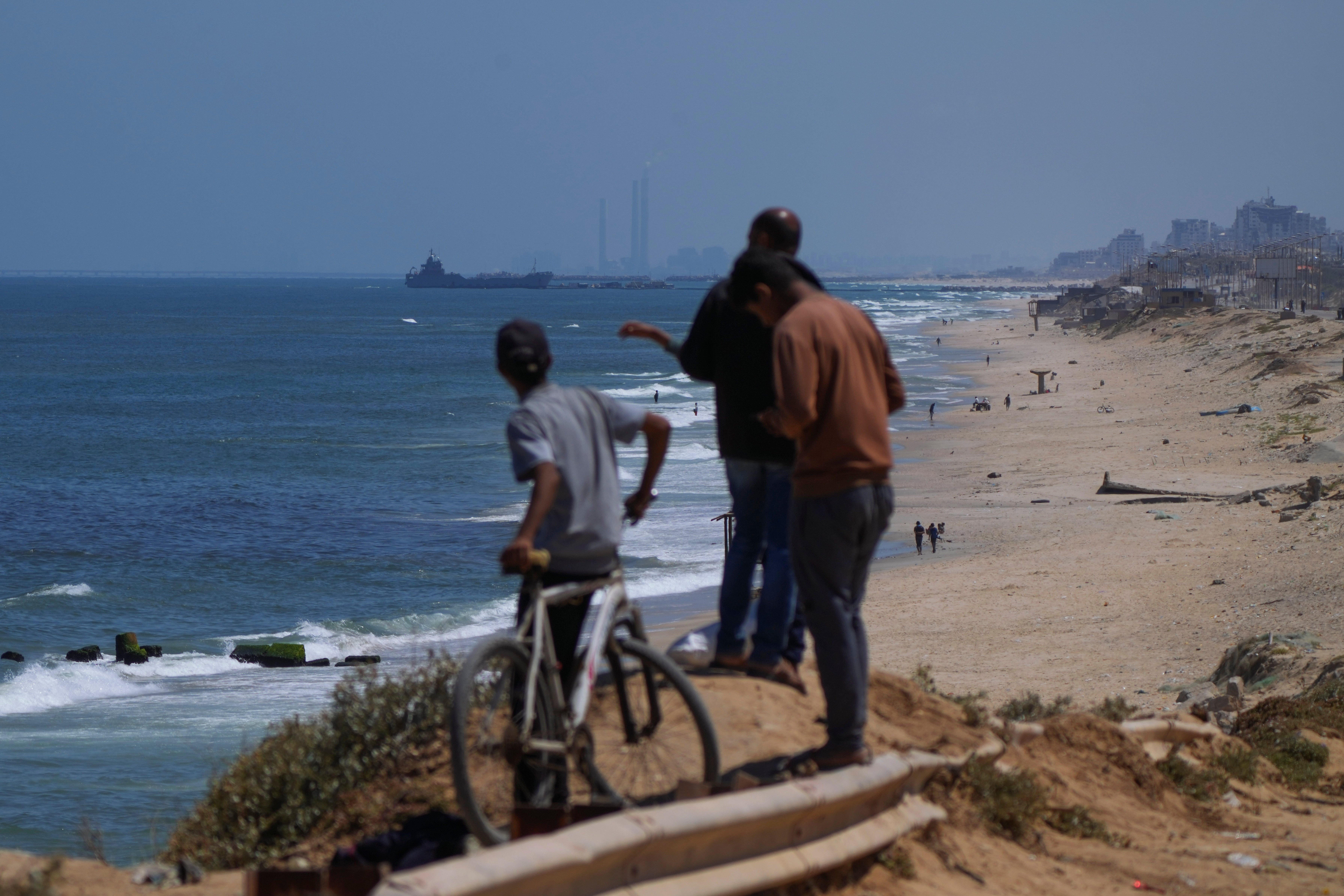 An aid ship off Gaza coast