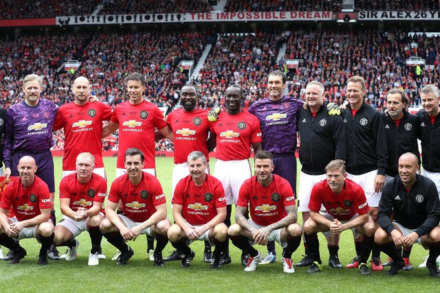 Manchester United’s treble winners met for a match against Bayern Munich on the 20th anniversary (Martin Rickett/PA)