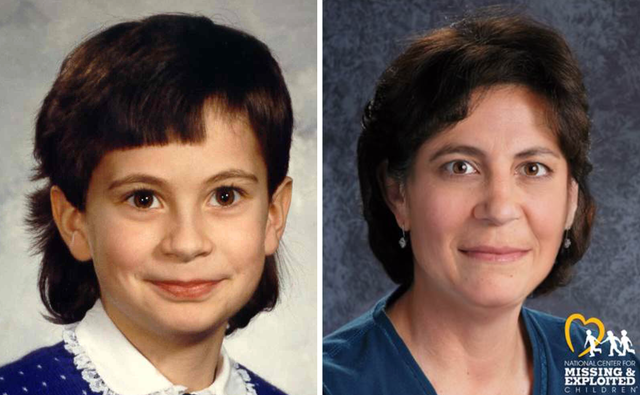 <p>An image of Cherrie Mahan at eight-years-old (left) and an age-progressed image of Cherrie Mahan at 44-years-old (right). A woman has come forward claiming to be Cherrie after her 1985 disappearance, but Cherrie’s mother says she’s an impersonator</p>