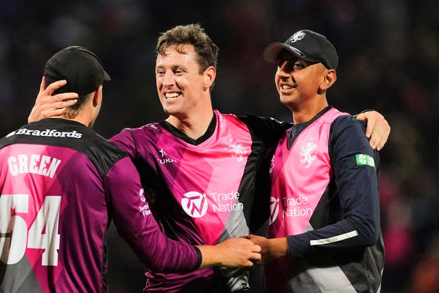 Somerset spinner Shoaib Bashir, right, has joined Worcestershire on loan until June 26 (Mike Egerton/PA)