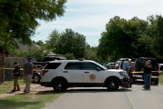 <p>Logan County Sheriff’s deputies at the location where Jose Alaniz, 51, shot and killed his wife, Catalina Jimenez, 43, and then himself on June 10. </p>