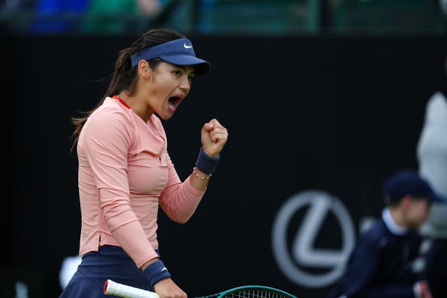 Emma Raducanu took a marathon first set in her battle of Britain with Katie Boulter (Mike Egerton/PA)