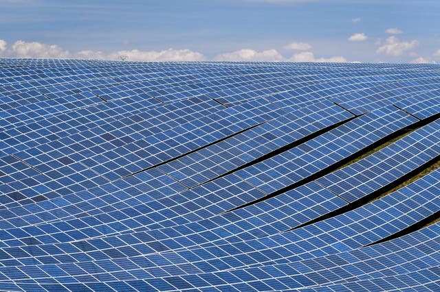 <p>Photovoltaic solar panels at the power plant in La Colle des Mees, Alpes de Haute Provence, southeastern France, on 17 April, 2019</p>