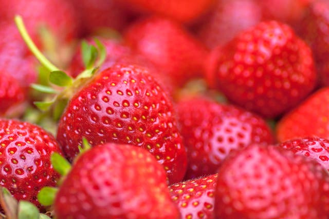 <p>British strawberries are currently in season </p>