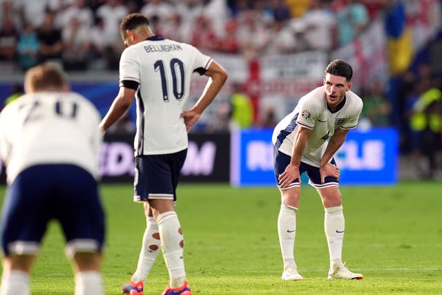 <p>Declan Rice is remaining positive but England face crunch time against Slovenia </p>