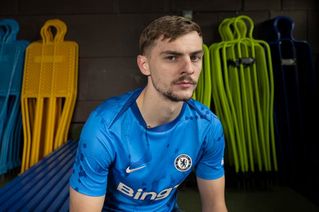 <p>Chelsea unveil new signing Kiernan Dewsbury-Hall at Cobham Training Ground</p>