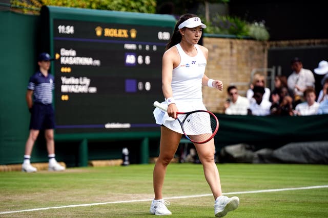 Lily Miyazaki endured a tough morning on Court 18 (Aaron Chown/PA)