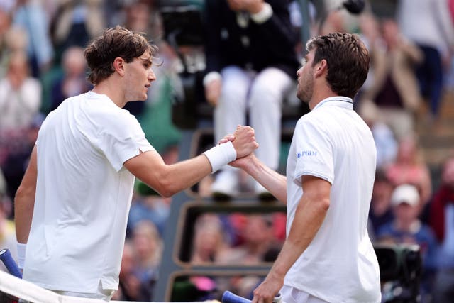 Jack Draper (left) and Cameron Norrie shake hands (John Walton/PA)