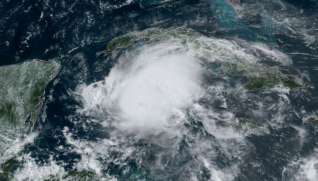 <p>This satellite image obtained from the NOAA shows Hurricane Beryl on July 4, 2024, at 15:10:22 GMT, heading to Mexico</p>