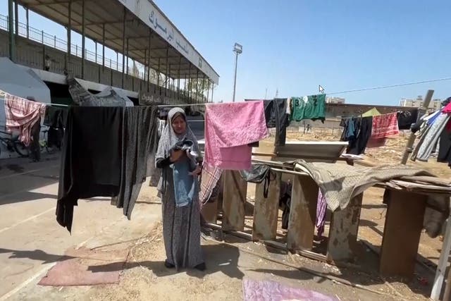 Israel Palestinians Stadium Shelter