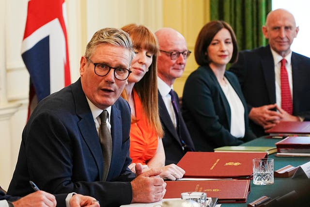 <p>Keir Starmer chairs his first cabinet meeting in 10 Downing Street</p>