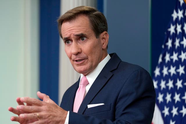 <p>National Security Council spokesman John Kirby speaks during the daily press briefing at the White House in Washington on Monday July 8 2024</p>