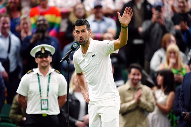 <p>Novak Djokovic hit out at fans on Centre Court </p>